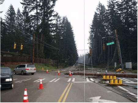 Street Intersection After a Natural Disaster